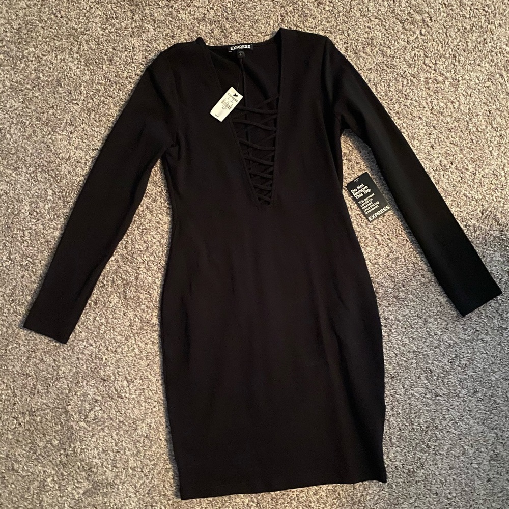 Express Black long-sleeve dress